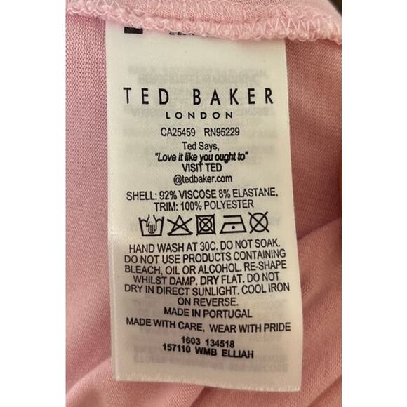 Ted Baker London Elijah Pink Scallop Preppy sz 0 Feminine Romantic Coquette - Picture 8 of 11